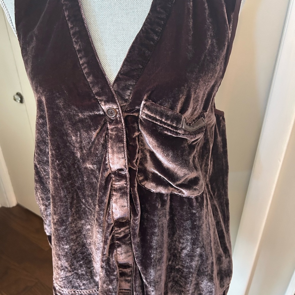 We The Free Velvet Top in Deep Brown